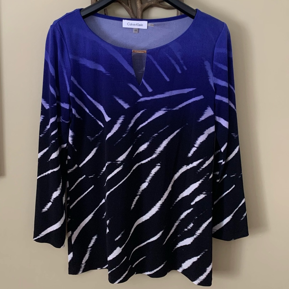 Calvin Klein Pattern Long Sleeve Blouse